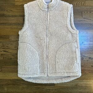Women's Cream Wool Sherpa Vest